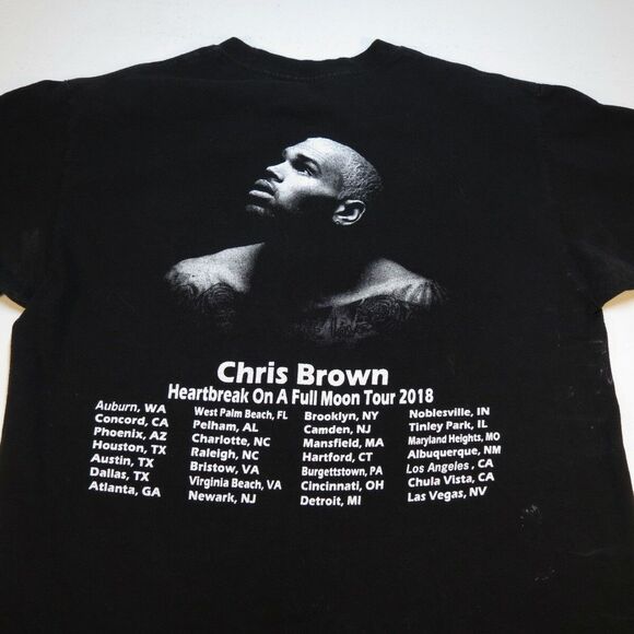 CHRIS BROWN Two Sided Rap Hip Hop CONCERT TOUR TEE T SHIRT Sz Mens S - Picture 3 of 4